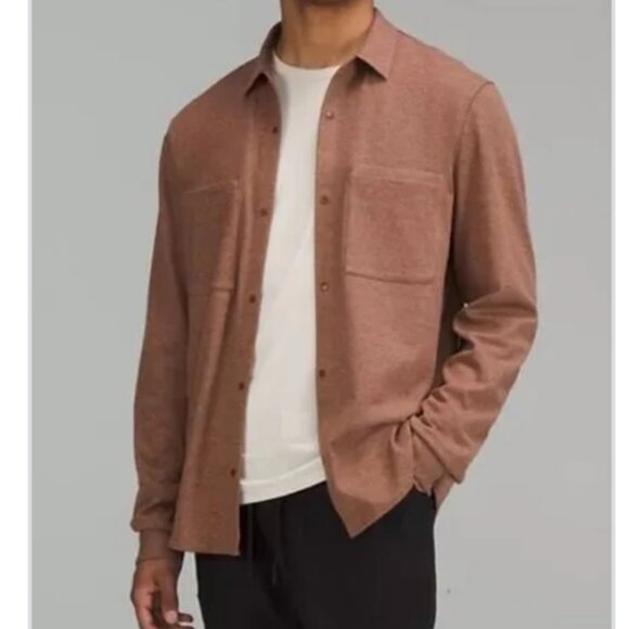 Lululemon Soft Knit Over Shirt Heathered Roasted Brown Men's MEDIUM - Picture 1 of 7